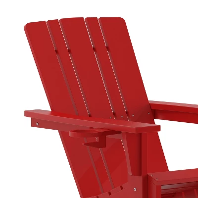 Flash Furniture Halifax Adirondack Chair With Cup Holder, Weather Resistant HDPE Adirondack Chair 7 Flash Furniture Halifax Adirondack Chair With Cup Holder, Weather Resistant HDPE Adirondack Chair - Image 7