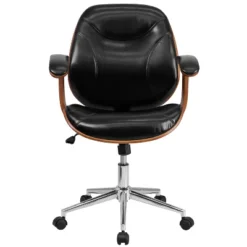 Flash Furniture Tansia Mid-Back Black LeatherSoft Executive Ergonomic Wood Swivel Office Chair With Arms 16 Flash Furniture Tansia Mid-Back Black LeatherSoft Executive Ergonomic Wood Swivel Office Chair With Arms -Flash Furniture Sales Store GUEST 4188d00b 6357 4e8f 827d c72bd95de984