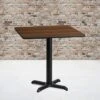 Flash Furniture 30'' Square Walnut Laminate Table Top With 22'' X 22'' Table Height Base