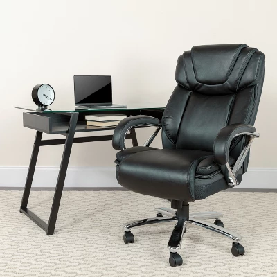 Flash Furniture HERCULES Series Big & Tall 500 Lb. Rated LeatherSoft Executive Swivel Ergonomic Office Chair With Extra Wide Seat 1 Flash Furniture HERCULES Series Big & Tall 500 Lb. Rated LeatherSoft Executive Swivel Ergonomic Office Chair With Extra Wide Seat