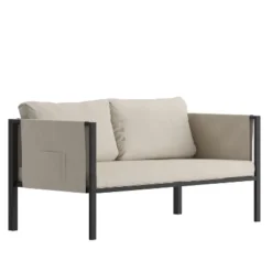 Flash Furniture Lea Indoor/Outdoor Loveseat With Cushions - Modern Steel Framed Chair With Storage Pockets 19 Flash Furniture Lea Indoor/Outdoor Loveseat With Cushions - Modern Steel Framed Chair With Storage Pockets -Flash Furniture Sales Store GUEST 4307527a 7295 4c64 bb67 529fceb732b3