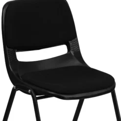 Flash Furniture HERCULES Series 880 Lb. Capacity Black Padded Ergonomic Shell Stack Chair With Black Frame -Flash Furniture Sales Store GUEST 4329e798 506a 466a a4ab 329d5273a01b