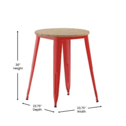 Flash Furniture Declan Commercial Grade Indoor/Outdoor Dining Table, 23.75" Round All Weather Poly Resin Top With Steel Base -Flash Furniture Sales Store GUEST 432b4b3d 22dd 4821 a54f d32003ede286