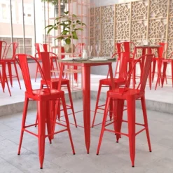 Flash Furniture Declan Commercial Indoor/Outdoor Bar Top Table, 30" Round All Weather Poly Resin Top With Steel Base -Flash Furniture Sales Store GUEST 43699f06 040e 4bc3 9cdf c8bc666a1e96