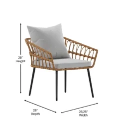 Flash Furniture Evin Boho 4 Piece Indoor/Outdoor Rope Rattan Patio Conversation Set With Tempered Glass Top Coffee Table And Cushions -Flash Furniture Sales Store GUEST 445d145b 3667 4bc0 ad99 0c6dab94cd07