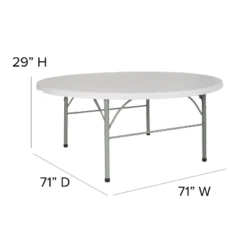 Flash Furniture 6-Foot Round Bi-Fold Granite White Plastic Banquet And Event Folding Table With Carrying Handle -Flash Furniture Sales Store GUEST 44eb6887 29e0 4ea1 aec0 26f72682e036