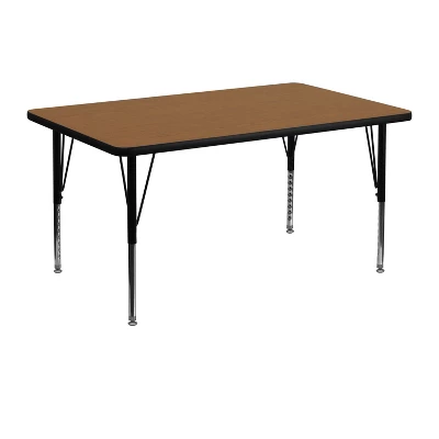 Flash Furniture 30''W X 48''L Rectangular Thermal Laminate Activity Table - Height Adjustable Short Legs 2 Flash Furniture 30''W X 48''L Rectangular Thermal Laminate Activity Table - Height Adjustable Short Legs - Image 2