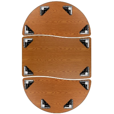 Flash Furniture 3 Piece 76" Oval Wave Flexible Grey Thermal Laminate Activity Table Set - Standard Height Adjustable Legs 12 Flash Furniture 3 Piece 76" Oval Wave Flexible Grey Thermal Laminate Activity Table Set - Standard Height Adjustable Legs - Image 12