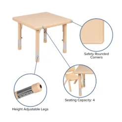 Flash Furniture 24" Square Plastic Height Adjustable Activity Table Set With 4 Chairs -Flash Furniture Sales Store GUEST 48cfab28 4951 49fe 885a 8bc8feb04f1a