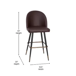 Flash Furniture Lyla Commercial Grade Modern Armless Barstools With Contoured Backrest, Steel Frame And Integrated Footrest - Set Of 2 -Flash Furniture Sales Store GUEST 4a79a203 23a0 4760 810a 0b0f9daaa63e
