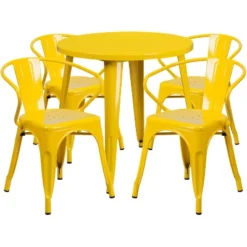 Flash Furniture Commercial Grade 30" Round Metal Indoor-Outdoor Table Set With 4 Arm Chairs 10 Flash Furniture Commercial Grade 30" Round Metal Indoor-Outdoor Table Set With 4 Arm Chairs -Flash Furniture Sales Store GUEST 4af4893d 7995 46e1 b468 a12b0be23df9