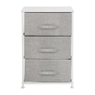 Flash Furniture 3 Drawer Wood Top Cast Iron Frame Vertical Storage Dresser With Easy Pull Fabric Drawers 8 Flash Furniture 3 Drawer Wood Top Cast Iron Frame Vertical Storage Dresser With Easy Pull Fabric Drawers - Image 8