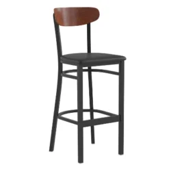 Flash Furniture Wright Commercial Grade Barstool With 500 LB. Capacity Steel Frame, Solid Wood Seat, And Boomerang Back -Flash Furniture Sales Store GUEST 4cb200cf 50f2 4876 a263 5a7b6b157b7c