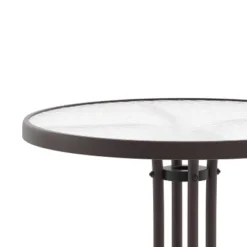Flash Furniture Bellamy 23.75'' Round Tempered Glass Metal Table -Flash Furniture Sales Store GUEST 4ce1aed4 4ef9 4279 9d38 81c3d4a54399