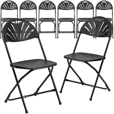 Flash Furniture 8 Pack HERCULES Series 650 Lb. Capacity Plastic Fan Back Folding Chair 11 Flash Furniture 8 Pack HERCULES Series 650 Lb. Capacity Plastic Fan Back Folding Chair - Image 11