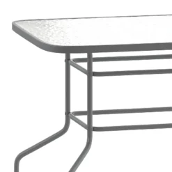 Flash Furniture Tory 31.5" X 55" Rectangular Tempered Glass Metal Table With Umbrella Hole -Flash Furniture Sales Store GUEST 4d654dd6 ac7b 4114 9949 6ede2164bba2