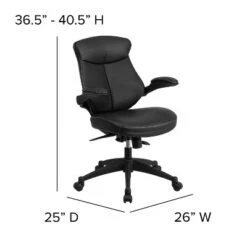 Flash Furniture Kale Mid-Back Black LeatherSoft Executive Swivel Ergonomic Office Chair With Back Angle Adjustment And Flip-Up Arms -Flash Furniture Sales Store GUEST 4df1699c ad0e 44c8 b6b9 dc5c4034282e