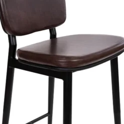 Flash Furniture Kenzie Commercial Grade Mid-Back Barstools - LeatherSoft Upholstery - Iron Frame With Integrated Footrest - Set Of 2 -Flash Furniture Sales Store GUEST 4e167541 bcd0 4e27 814c 8af734965f7c