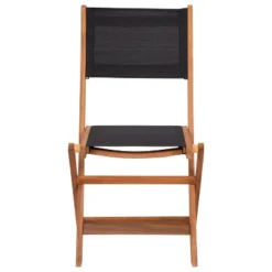 Flash Furniture 2PK All-Weather Acacia Wood Folding Bistro Chairs-Mesh Back/Seat-Natural/Black -Flash Furniture Sales Store GUEST 4e7133a2 7405 4518 9dd9 ddec5e5c3cea