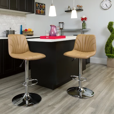Flash Furniture Contemporary Vinyl Adjustable Height Barstool With Embellished Stitch Design And Chrome Base 13 Flash Furniture Contemporary Vinyl Adjustable Height Barstool With Embellished Stitch Design And Chrome Base - Image 13