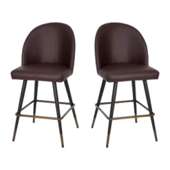 Flash Furniture Lyla Set Of 2 Commercial Modern Armless Counter Stools With Contoured Backrests, Steel Frames And Footrests-Set Of 2 -Flash Furniture Sales Store GUEST 5065b943 54fa 404f 8959 ca6285dad524