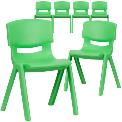 Flash Furniture 6 Pack Plastic Stackable School Chair With 13.25" Seat Height 3 Flash Furniture 6 Pack Plastic Stackable School Chair With 13.25" Seat Height - Image 3