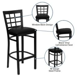 Flash Furniture Black Window Back Metal Restaurant Barstool -Flash Furniture Sales Store GUEST 5226661c a372 4432 b561 203e36c2aa9b