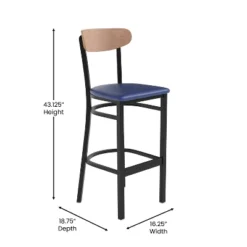 Flash Furniture Wright Commercial Grade Barstool With 500 LB. Capacity Steel Frame, Solid Wood Seat, And Boomerang Back -Flash Furniture Sales Store GUEST 5318b9b8 95da 4801 a2d7 d38462a22569