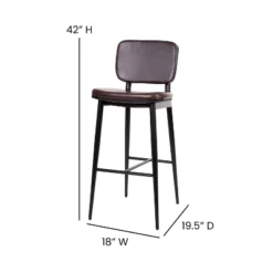 Flash Furniture Kenzie Commercial Grade Mid-Back Barstools - LeatherSoft Upholstery - Iron Frame With Integrated Footrest - Set Of 2 -Flash Furniture Sales Store GUEST 54701d3e 4917 4eb9 ba59 c308aaeea865