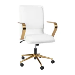 Flash Furniture James Mid-Back Designer Executive Upholstered Office Chair With Brushed Metal Base And Arms -Flash Furniture Sales Store GUEST 54a1a909 c1db 43d4 b8b2 301ebee0ea90