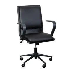 Flash Furniture James Mid-Back Designer Executive Upholstered Office Chair With Brushed Metal Base And Arms -Flash Furniture Sales Store GUEST 55174d8a 24c9 4557 8bfc 9c2d1f3b7f48