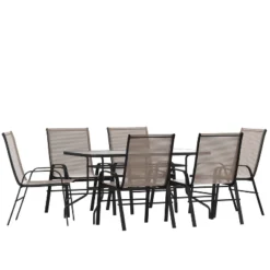 Flash Furniture 7 Piece Outdoor Patio Dining Set - Tempered Glass Patio Table, 6 Flex Comfort Stack Chairs 22 Flash Furniture 7 Piece Outdoor Patio Dining Set - Tempered Glass Patio Table, 6 Flex Comfort Stack Chairs -Flash Furniture Sales Store GUEST 565eb0d0 3ace 4e1e 851a 145e8cc2b716