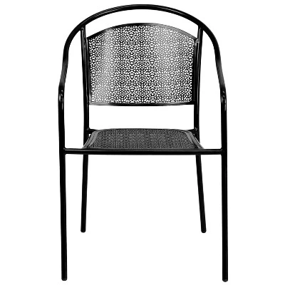 Flash Furniture Commercial Grade Indoor-Outdoor Steel Patio Arm Chair With Round Back 8 Flash Furniture Commercial Grade Indoor-Outdoor Steel Patio Arm Chair With Round Back - Image 8