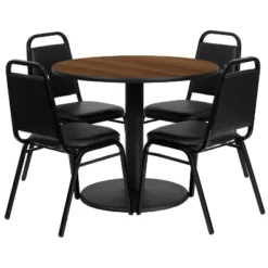 Flash Furniture 36'' Round Laminate Table Set With Round Base And 4 Trapezoidal Back Banquet Chairs -Flash Furniture Sales Store GUEST 5727ce5c 15f9 4921 8cc8 72c00ec5e2c4