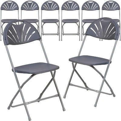 Flash Furniture 8 Pack HERCULES Series 650 Lb. Capacity Plastic Fan Back Folding Chair 14 Flash Furniture 8 Pack HERCULES Series 650 Lb. Capacity Plastic Fan Back Folding Chair - Image 14