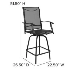Flash Furniture Valerie Patio Bar Height Stools Set Of 2, All-Weather Textilene Swivel Patio Stools And Deck Chairs With High Back & Armrests -Flash Furniture Sales Store GUEST 592059d1 81bc 43e2 9d37 f8f5d375b30e