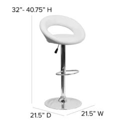Flash Furniture Contemporary Vinyl Rounded Orbit-Style Back Adjustable Height Barstool With Chrome Base -Flash Furniture Sales Store GUEST 599d099e 3265 45a3 afe0 0d1fa638db82