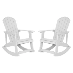 Flash Furniture Savannah All-Weather Poly Resin Wood Adirondack Rocking Chair With Rust Resistant Stainless Steel Hardware - Set Of 2 -Flash Furniture Sales Store GUEST 5aa6e457 c848 46b3 b340 cb969372acb6