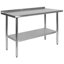Flash Furniture Stainless Steel 18 Gauge Prep And Work Table With 1.5" Backsplash And Undershelf, NSF -Flash Furniture Sales Store GUEST 5ae15903 f499 4ca2 804b 210a00e0517d