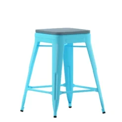 Flash Furniture Cierra Set Of 4 Commercial Grade 24" High Backless Metal Indoor Counter Height Stools With All-Weather Poly Resin Seats -Flash Furniture Sales Store GUEST 5d8c5600 ebb7 43d2 8f76 b948a2790b8f