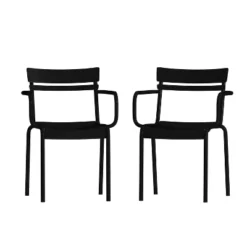 Flash Furniture Nash Commercial Grade Steel Indoor-Outdoor Stackable Chair With 2 Slats And Arms, Set Of 2 -Flash Furniture Sales Store GUEST 5e694a30 1eb8 4175 81cb 1295c059ecee