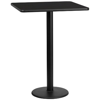 Flash Furniture 30'' Square Laminate Table Top With 18'' Round Bar Height Table Base 2 Flash Furniture 30'' Square Laminate Table Top With 18'' Round Bar Height Table Base - Image 2