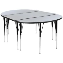 Flash Furniture 3 Piece 76" Oval Wave Flexible Grey Thermal Laminate Activity Table Set - Standard Height Adjustable Legs 26 Flash Furniture 3 Piece 76" Oval Wave Flexible Grey Thermal Laminate Activity Table Set - Standard Height Adjustable Legs -Flash Furniture Sales Store GUEST 608cea78 959e 4231 bd63 6e84ac1631f2