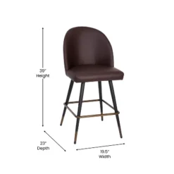Flash Furniture Lyla Set Of 2 Commercial Modern Armless Counter Stools With Contoured Backrests, Steel Frames And Footrests-Set Of 2 -Flash Furniture Sales Store GUEST 62437e9c a939 4cde 9f23 ea6445d28ca5