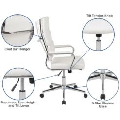 Flash Furniture Hansel High Back White LeatherSoft Contemporary Panel Executive Swivel Office Chair 15 Flash Furniture Hansel High Back White LeatherSoft Contemporary Panel Executive Swivel Office Chair -Flash Furniture Sales Store GUEST 62a9b4ed 7dd5 4c23 9f1b c656a0914c4a