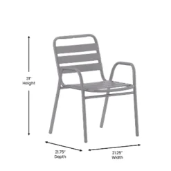 Flash Furniture Lila Commercial Metal Indoor-Outdoor Restaurant Stack Chair With Metal Triple Slat Back And Arms -Flash Furniture Sales Store GUEST 650ec323 878b 4faa 831e cca7982c31fe