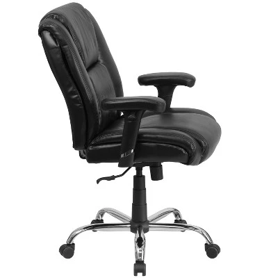 Flash Furniture HERCULES Series Big & Tall 400 Lb. Rated Black LeatherSoft Ergonomic Task Office Chair With Chrome Base And Adjustable Arms 7 Flash Furniture HERCULES Series Big & Tall 400 Lb. Rated Black LeatherSoft Ergonomic Task Office Chair With Chrome Base And Adjustable Arms - Image 7