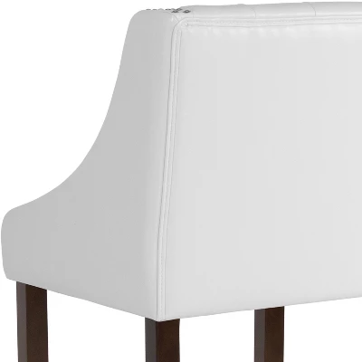 Flash Furniture Carmel Series 30" High Transitional Tufted Walnut Barstool With Accent Nail Trim 4 Flash Furniture Carmel Series 30" High Transitional Tufted Walnut Barstool With Accent Nail Trim - Image 4
