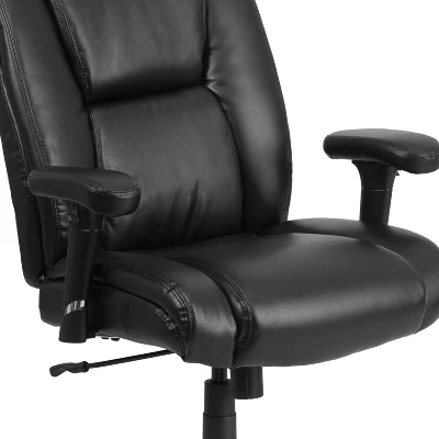Flash Furniture HERCULES Series Big & Tall 400 Lb. Rated Black LeatherSoft Ergonomic Task Office Chair With Chrome Base And Adjustable Arms 5 Flash Furniture HERCULES Series Big & Tall 400 Lb. Rated Black LeatherSoft Ergonomic Task Office Chair With Chrome Base And Adjustable Arms - Image 5