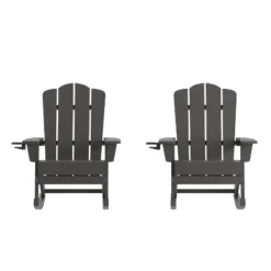 Flash Furniture Newport HDPE Adirondack Chair With Cup Holder And Pull Out Ottoman, All-Weather HDPE Indoor/Outdoor Chair -Flash Furniture Sales Store GUEST 6675ae28 c4b1 441b 859b 1ac644096e89